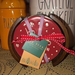 Rae Dunn HOHOHO/JOLLY JOLLY JOLLY/HOHOHO/MERRY MERRY MERRY Set/4 Coasters